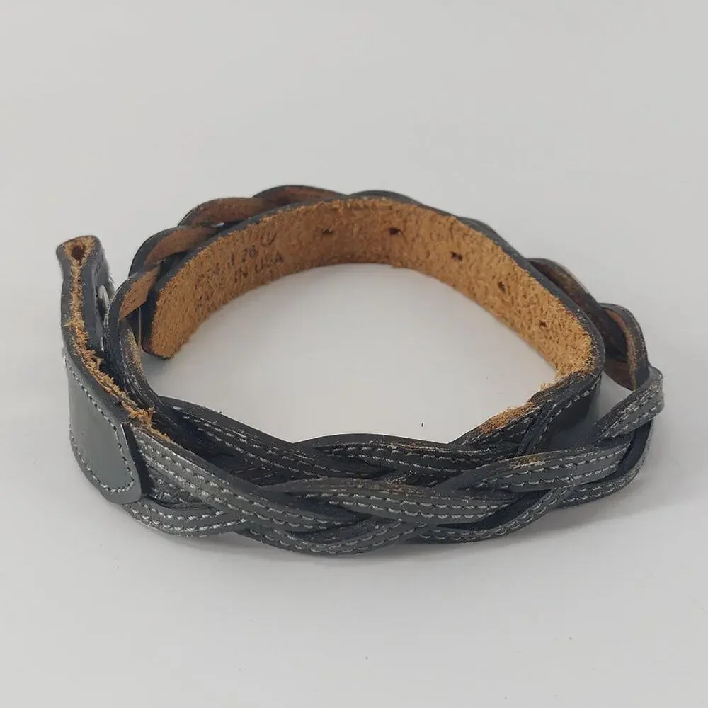 Western Gray Belt XS 26 Skinny Braided Cowgirl Festival USA
